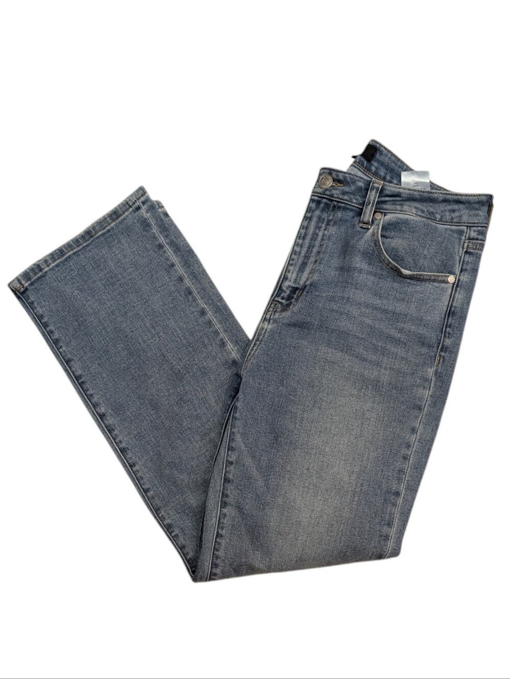 Quince Organic Cotton Stretch High Rise Straight Leg Jeans Size 30 Medium Wash